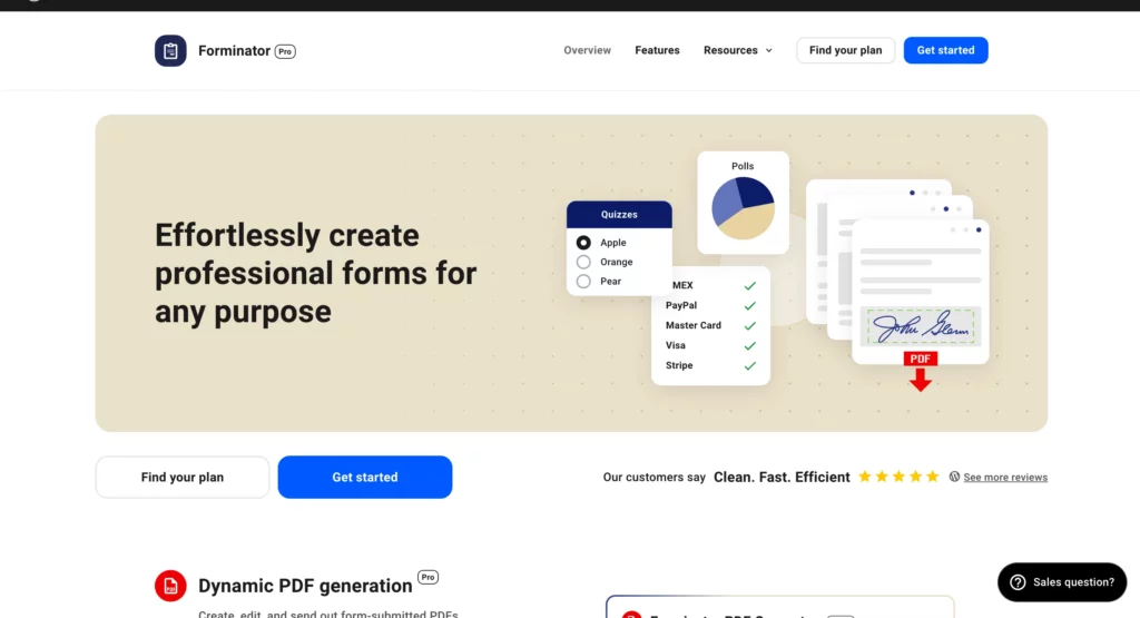 Forminator website
